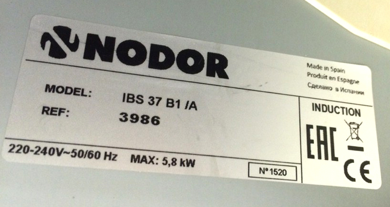 tem phụ trên bếp từ Nodor IBS - 37B1/A